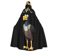 Halloween Adult Hooded Cape Cloak WHJSSF Vulture wearing pirate hat Printed Super Large Hooded Cloak with Bow Tie