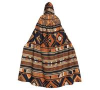 Halloween Adult Hooded Cape Cloak YYHHAOFA African National Patterns Pattern Super Large Hooded Cloak with Bow Tie