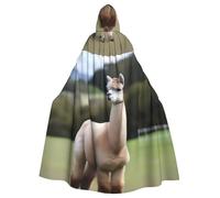 Halloween Adult Hooded Cape Cloak YYHHAOFA Alpaca's body display Pattern Super Large Hooded Cloak with Bow Tie