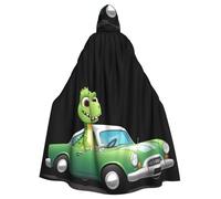 Halloween Adult Hooded Cape Cloak YYHHAOFA Big dinosaur in the car Pattern Super Large Hooded Cloak with Bow Tie