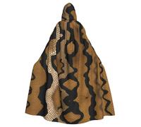 Halloween Adult Hooded Cape Cloak YYHHAOFA Big Snake Skin Pattern Super Large Hooded Cloak with Bow Tie