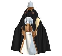 Halloween Adult Hooded Cape Cloak YYHHAOFA Capybara cooking Pattern Super Large Hooded Cloak with Bow Tie
