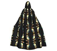 Halloween Adult Hooded Cape Cloak YYHHAOFA Cool skateboard bird Pattern Super Large Hooded Cloak with Bow Tie