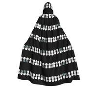 Halloween Adult Hooded Cape Cloak YYHHAOFA Cute ceramic figurines Pattern Super Large Hooded Cloak with Bow Tie
