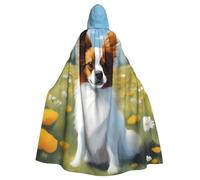 Halloween Adult Hooded Cape Cloak YYHHAOFA cute White Papillon Pattern Super Large Hooded Cloak with Bow Tie