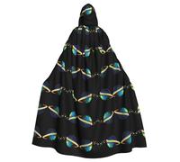 Halloween Adult Hooded Cape Cloak YYHHAOFA Earth Rainbow Stars Pattern Super Large Hooded Cloak with Bow Tie