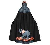 Halloween Adult Hooded Cape Cloak YYHHAOFA Elephant on the roof Pattern Super Large Hooded Cloak with Bow Tie