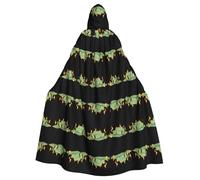Halloween Adult Hooded Cape Cloak YYHHAOFA Expensive flame money Pattern Super Large Hooded Cloak with Bow Tie