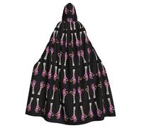 Halloween Adult Hooded Cape Cloak YYHHAOFA Fire magic at your fingertips Pattern Super Large Hooded Cloak with Bow Tie
