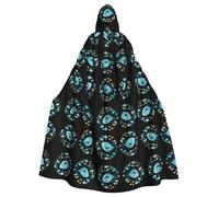 Halloween Adult Hooded Cape Cloak YYHHAOFA Fish in the fragments Pattern Super Large Hooded Cloak with Bow Tie