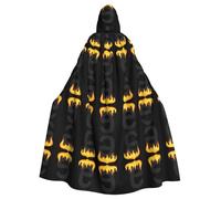 Halloween Adult Hooded Cape Cloak YYHHAOFA Flame letters Pattern Super Large Hooded Cloak with Bow Tie