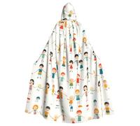 Halloween Adult Hooded Cape Cloak YYHHAOFA Friends dancing happily Pattern Super Large Hooded Cloak with Bow Tie