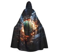 Halloween Adult Hooded Cape Cloak YYHHAOFA Lightning Fever Tennis Pattern Super Large Hooded Cloak with Bow Tie