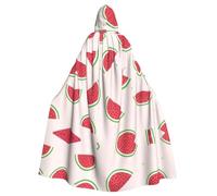 Halloween Adult Hooded Cape Cloak YYHHAOFA Pink watermelon Pattern Super Large Hooded Cloak with Bow Tie