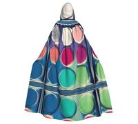 Halloween Adult Hooded Cape Cloak YYHHAOFA Round color palette Pattern Super Large Hooded Cloak with Bow Tie