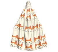 Halloween Adult Hooded Cape Cloak YYHHAOFA Smiley cat Pattern Super Large Hooded Cloak with Bow Tie