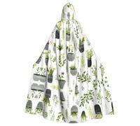 Halloween Adult Hooded Cape Cloak YYHHAOFA springtime herb garden Pattern Super Large Hooded Cloak with Bow Tie