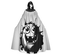Halloween Adult Hooded Cape Cloak YYHHAOFA Weird illustrations Pattern Super Large Hooded Cloak with Bow Tie