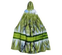Halloween Adult Hooded Cape Cloak YYHHAOFA Willow Tree Pattern Super Large Hooded Cloak with Bow Tie