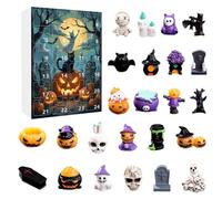 Halloween Advent 2025-24 Day Countdown Calendar With Pumpkin Ghost Decorations | Resin Doll Figures Pendants Ornaments | Spooky Festive Holiday Decor For Kids Adults Friends Home Shop