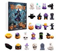 Halloween Advent Calendar 2025, 24-Day Happy Halloween Countdown Calendar with 24 pcs Pumpkin, Ghost, Skull Mini Figurines Decorations, For Kids Holiday Party Countdown Activity (D)