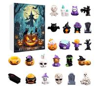 Halloween Advent Calendar 2025, 24-Day Happy Halloween Countdown Calendar with 24 pcs Pumpkin, Ghost, Skull Mini Figurines Decorations, For Kids Holiday Party Countdown Activity (C)