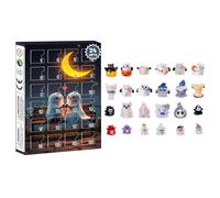 Halloween Advent Calendar 2025, 24 Days Countdown Surprise Calendar, Classic Halloween Ghost Doll Collectible Figures for Halloweens Kid Girls Gift (B)