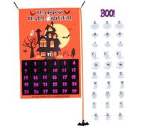 Halloween Advent Calendar 2025, Detachable Ghosts Felt Countdown Calendar, Wall Hanging Halloween Decorations for Kids and Family