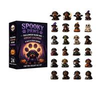 Halloween Advent Calendar 2026, 24 Pcs 2D Acrylic Dog Figurines