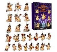 Halloween Advent Calendar 2026,Patchwork Countdown 2D Acrylic Hanging Ornament,24 Days Ghost Countdown Calendar Family Gatherings Window Decor,Spooky Ghost Hanging Pendant for Party