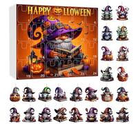 Halloween Advent Calendar, 24-day Countdown With 24pcs 2D Toy Gift Of Terrifying And Cute Mini Dwarf Characters For Children, Funny Halloween Calendar 2025