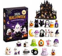 Halloween Advent Calendar,24 Day Haunted House Countdown, 2026 Spooky Surprise Calendar,Collectible Mini Figures For Tabletop Display Halloween Party Decor, Style B