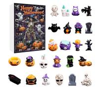 Halloween Advent Calendar 24,Resin Advent Gift Box with Spooky Figures, Festive Surprise Toys,Collectible Halloween Décor & Gift for Kids & Adults Family or Birthday Events (1A)