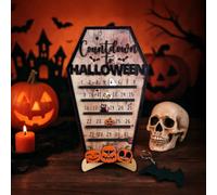 Halloween Advent Calendar, Funny Wooden Coffins Ghosts Pumpkins Countdown, Diy Novelty Handmade Desk Centerpieces Craft, Halloween Decor for Home Office Classroom Decorations (1Pc)