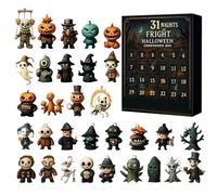Halloween Advent Calendars 2025, 31 Nights of Fright Halloween Countdown Calendar, Horror Halloweens Figures Set Advent Calendars, Halloweens Figurines Decorations Countdown Calendar, for Kid & Adult