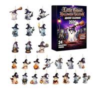 Halloween Advent Calendars 2026, 24 Pcs 2D Acrylic Ghost Decorations with 3 Hidden Mystery Ghost, Halloween Party Favors Spooky Cute GhostHanging Ornament For Home Party Indoor Window Decor (Style E)