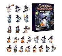 Halloween Advent Calendars 2026, 24 Pcs 2D Acrylic Ghost Decorations with 3 Hidden Mystery Ghost, Halloween Party Favors Spooky Cute GhostHanging Ornament For Home Party Indoor Window Decor (Style H)