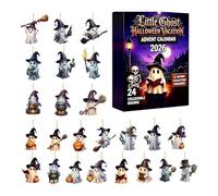 Halloween Advent Calendars 2026, 24 Pcs 2D Acrylic Ghost Decorations with 3 Hidden Mystery Ghost, Halloween Party Favors Spooky Cute GhostHanging Ornament For Home Party Indoor Window Decor (Style D)