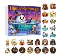 Halloween Advent - Halloween 24 Days Reading Ornament Set | Small Home Decor for Holiday Collectors December Christmas Trees Study Room Shops Living Room Teachers