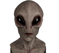 Halloween Alien Mask Realistic Alien Costume Party Latex Full Head Mask Halloween UFO Cosplay Costume Outfit