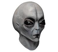 Halloween Alien Mask, Scary Full Head Latex Mask with Realistic Details, Green Alien Costume Prop for UFO Halloween Party Encounters