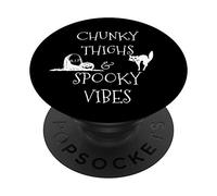 Halloween All Hallows Eve Cute Chunky Thighs Spooky Vibes PopSockets Swappable PopGrip