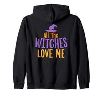 Halloween All The Witches Love Me Funny Boys Zip Hoodie