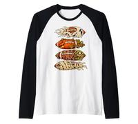 Halloween American Football Ghost Pumpkin Zombie Mummy Raglan Baseball Tee