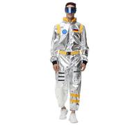Halloween and Christmas Cosplay Costume womens Moon Landing Mens Astronaut Costume (Yellow, XL)