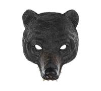 Halloween Animal Bear Face Mask 3D Novelty Party Masquerade Head Mask Realistic Funny Wolf Fox Masks for Adults Festival Mardi Gras PU Soft Headwear Fancy Dress Up Cosplay Costume Prop for Men Women