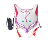 Halloween Animal Costume Party Accessory Cute Cosplay Half Face Masquerade Japanese Style Black Masquerade Mask(19x23x7cm)
