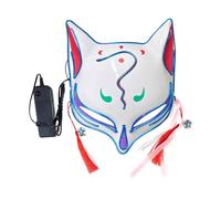 Halloween Animal Costume Party Accessory Cute Cosplay Half Face Masquerade Japanese Style masks Costume(Blue-C,19x23x7cm)