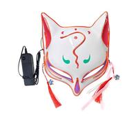 Halloween Animal Costume Party Accessory Cute Cosplay Half Face Masquerade Japanese Style Masquerade Mask(B-Orange,19x23x7cm)