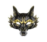 Halloween Animal Wolf Face Mask Realistic Funny Fox Masks 3D Party Novelty Head Mask with Elastic Band Mardi Gras Headwear for Women Men Masquerade Fancy Dress Festival Cosplay Costume Prop for Adults